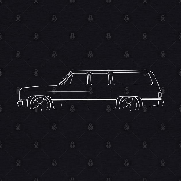 Slammed Chevy Suburban - profile stencil, white by mal_photography